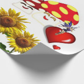 Sonnenblumenmühle Liebe Matte Wrapping Paper Geschenkpapier (Ecke)