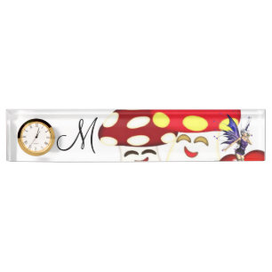 Sonnenblumenmushroom Fairy Desk Namplate Namensplakette