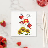 Sonnenblumenmushroom Paper Napkins Serviette (Beispiel)