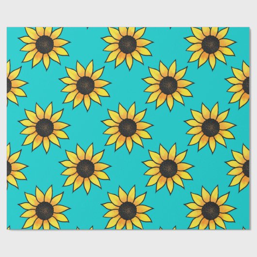 Sonnenblumenmuster 4 geschenkpapier (Flach)