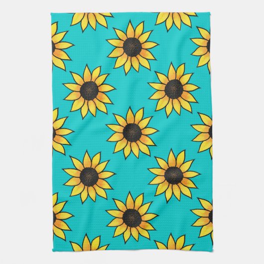 Sonnenblumenmuster 4 geschirrtuch (Vertikal)