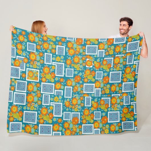 Sonnenblumenmuster 70er fleecedecke (Beispiel)