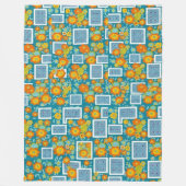 Sonnenblumenmuster 70er fleecedecke (Vorderseite)