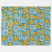 Sonnenblumenmuster 70er fleecedecke (Vorderseite (Horizontal))