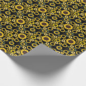 Sonnenblumenmuster A01.b Schwarze BG Geschenkpapier (Ecke)