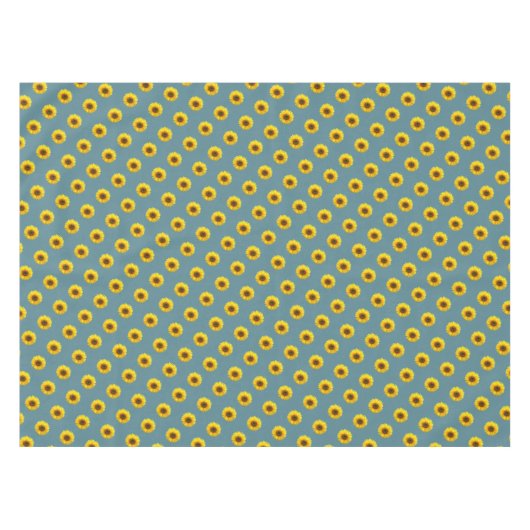 Sonnenblumenmuster auf blaugrüner Seite Tischdecke (Vorderseite (Horizontal))