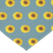 Sonnenblumenmuster auf blaugrüner Seite Tischdecke (Schrägansicht)