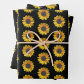 Sonnenblumenmuster auf schwarz geschenkpapier set (Beispiel)