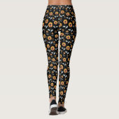 Sonnenblumenmuster auf schwarz leggings (Rückseite)