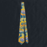 Sonnenblumenmuster Blau Krawatte<br><div class="desc">Es ist ein Garten mit gelben Sonnenblumen, der diese Krawatte schmückt. Ideal für Hochzeiten und andere besondere Anlässe. Entworfen von weltberühmten Künstler ©Tim Coffey.</div>