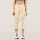 Sonnenblumenmuster Capri Leggings (Vorderseite)