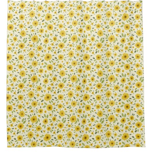 Sonnenblumenmuster Duschvorhang (Vorderseite)