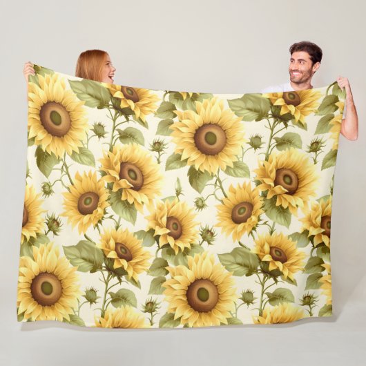 Sonnenblumenmuster Fleecedecke (Beispiel)