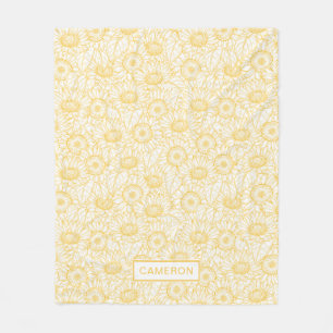 Sonnenblumenmuster Fleecedecke