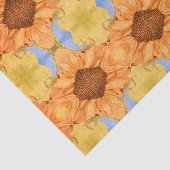 Sonnenblumenmuster Gelbe Flora Wasserfarbe Boho Seidenpapier (Ausschnitt)