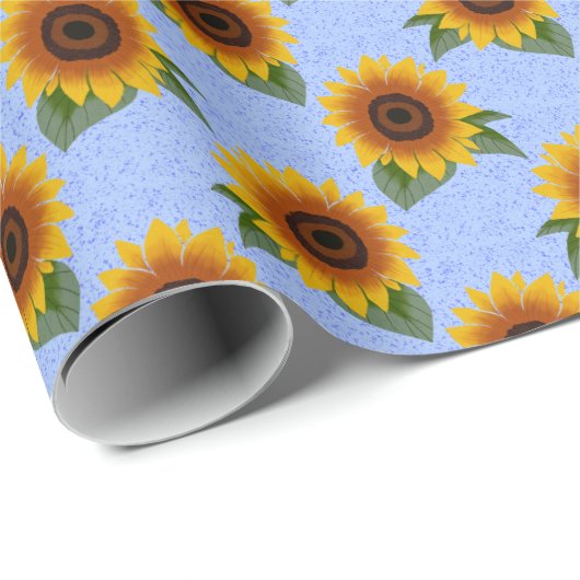 Sonnenblumenmuster Geschenkpapier (Rolleneckpunkt)