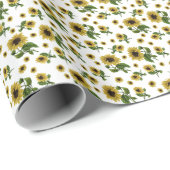 Sonnenblumenmuster Geschenkpapier (Rolleneckpunkt)