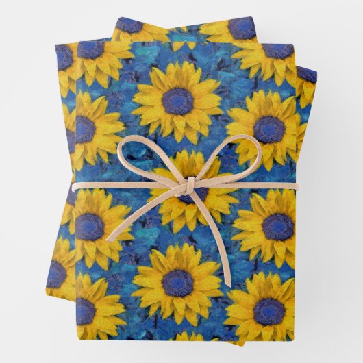 Sonnenblumenmuster Geschenkpapier Set (Beispiel)