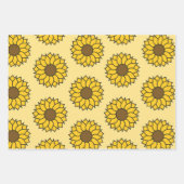 Sonnenblumenmuster Geschenkpapier Set (Vorderseite)