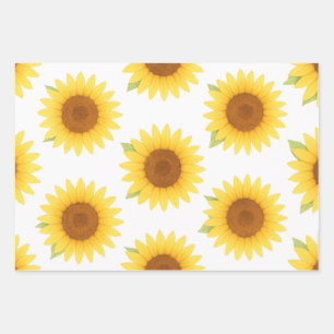 Sonnenblumenmuster Geschenkpapier Set