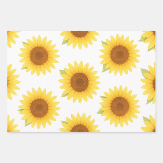 Sonnenblumenmuster Geschenkpapier Set (Vorderseite)
