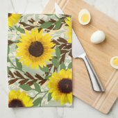 Sonnenblumenmuster Geschirrtuch (Viertel Falte)