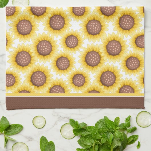 Sonnenblumenmuster Geschirrtuch (Gefaltet)