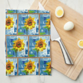 Sonnenblumenmuster Geschirrtuch (Viertel Falte)