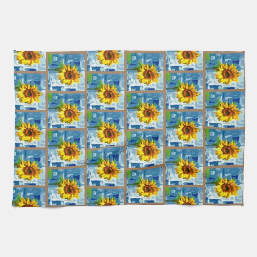 Sonnenblumenmuster Geschirrtuch (Horizontal)