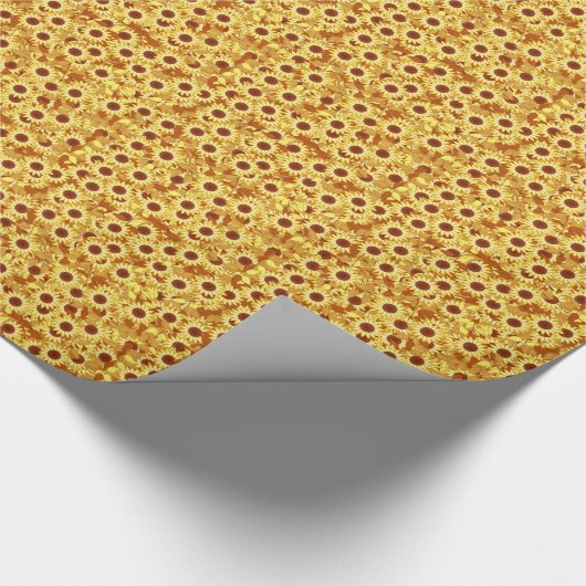 Sonnenblumenmuster - Gold, Gelb und Braun Geschenkpapier (Ecke)