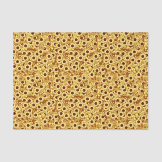 Sonnenblumenmuster, Gold, Gelb und Braun Seidenpapier (Vorderseite)