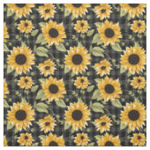 Sonnenblumenmuster im Gingham-Stil Stoff (Muster)