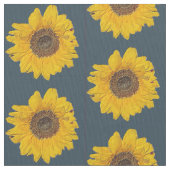 Sonnenblumenmuster in aquamariner Form Stoff (Nahaufnahme)