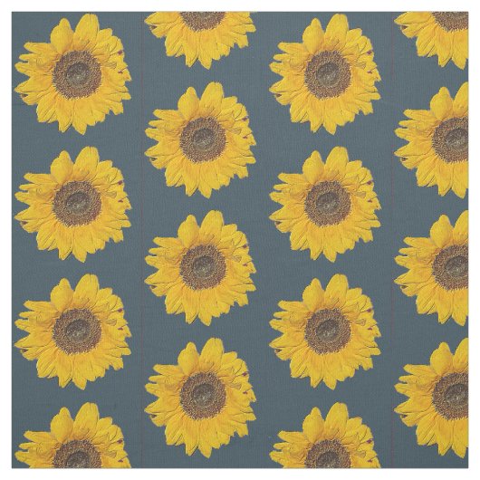 Sonnenblumenmuster in aquamariner Form Stoff (Muster)