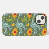 Sonnenblumenmuster iPhone Hülle (Rückseite (Horizontal))