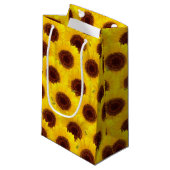 Sonnenblumenmuster kleine Geschenktasche Kleine Geschenktüte (Vorderseite Schrägansicht)