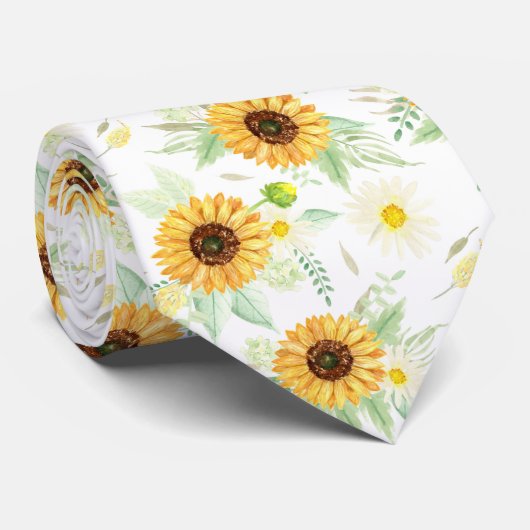 Sonnenblumenmuster Krawatte (Gerollt)