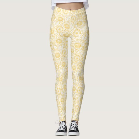 Sonnenblumenmuster Leggings (Vorderseite)