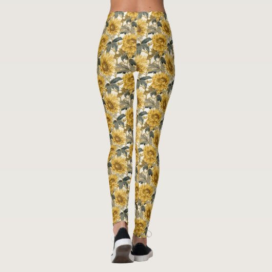 Sonnenblumenmuster Leggings (Rückseite)
