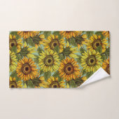 Sonnenblumenmuster mit Foliage im Hintergrund Badhandtuch Set (Handtuch)