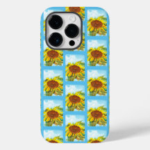 Sonnenblumenmuster mit Wolken und Himmel