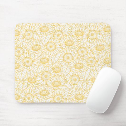 Sonnenblumenmuster Mousepad (Mit Mouse)
