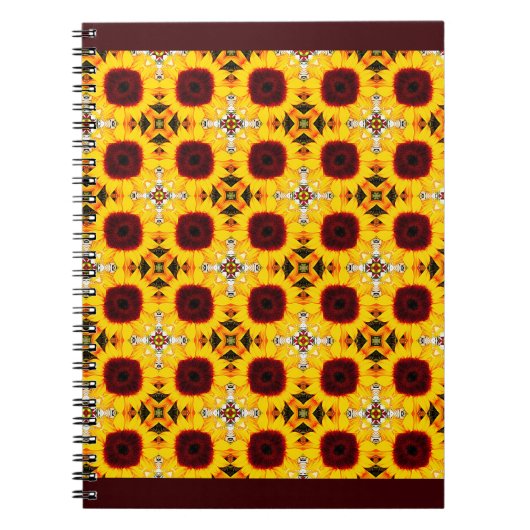 Sonnenblumenmuster-Notebook Notizblock (Vorderseite)