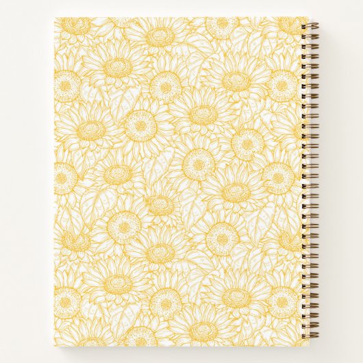 Sonnenblumenmuster Notizblock (Rückseite)