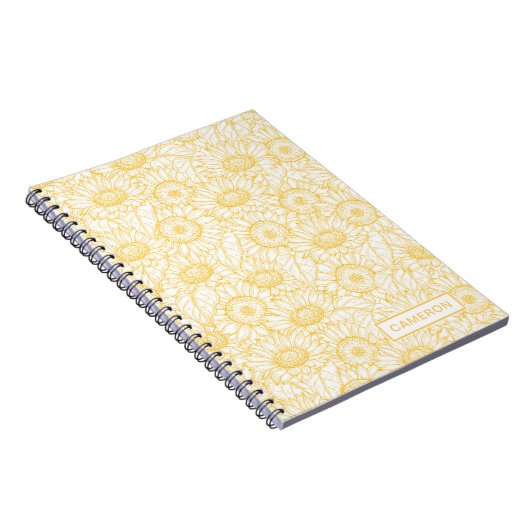 Sonnenblumenmuster Notizblock (Rechte Seite)