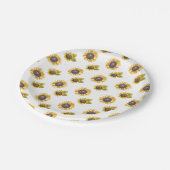 Sonnenblumenmuster-Party Pappteller (Schrägansicht)