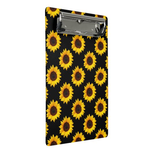 Sonnenblumenmuster Print Mini-Zwischenablage Mini Klemmbrett (Schrägansicht)