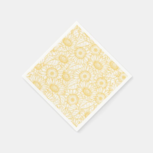 Sonnenblumenmuster Serviette (Ecke)