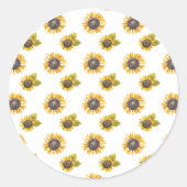 Sonnenblumenmuster Sitcker Runder Aufkleber (Vorderseite)