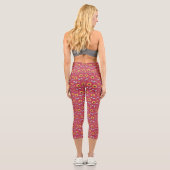 Sonnenblumenmuster - Viva Magenta Capri Leggings (Rückseite)